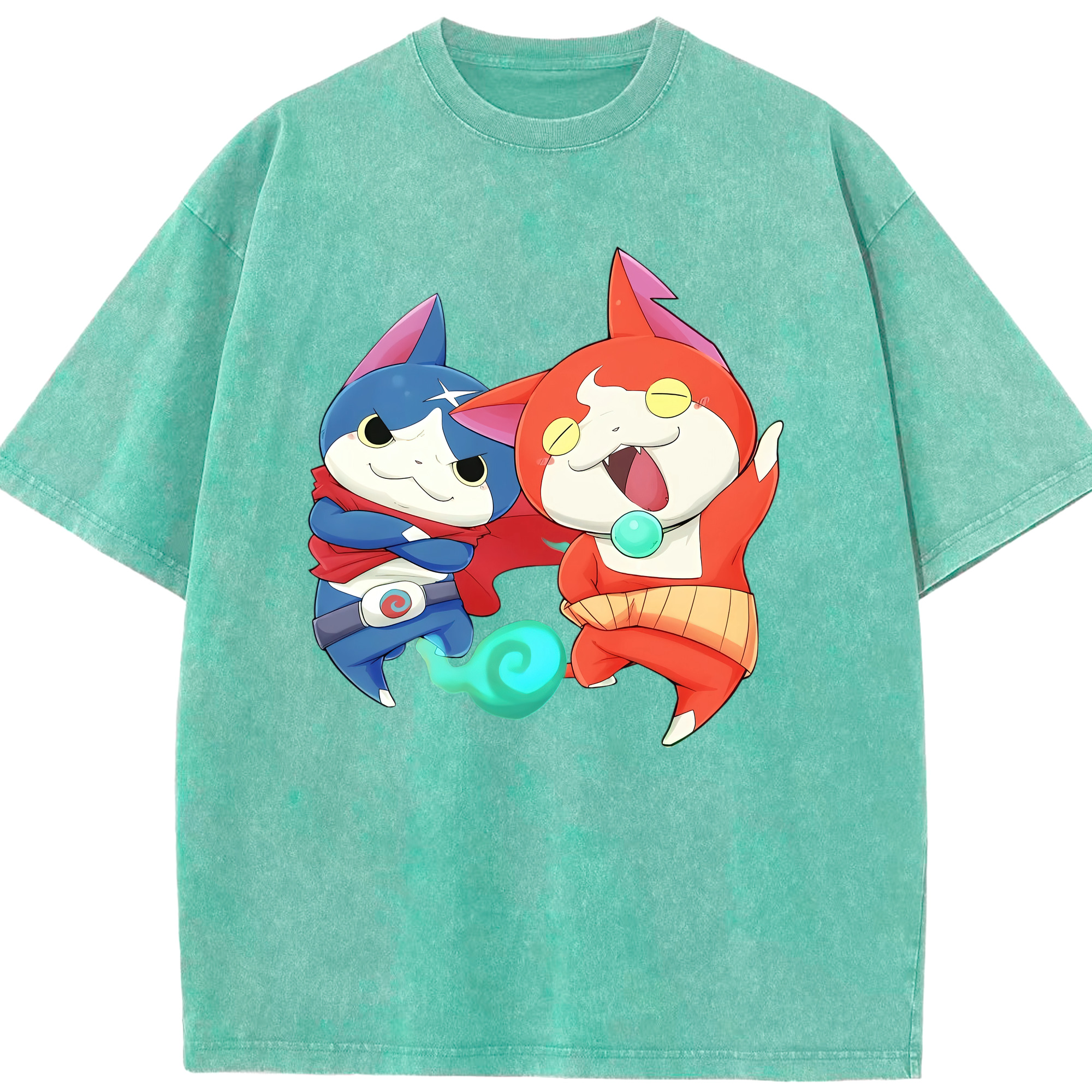 （画像用） 妖怪ウォッチ Yo-kai Watch 綿100% ヴィンテージ風 半袖Tシャツ（フロントプリント）